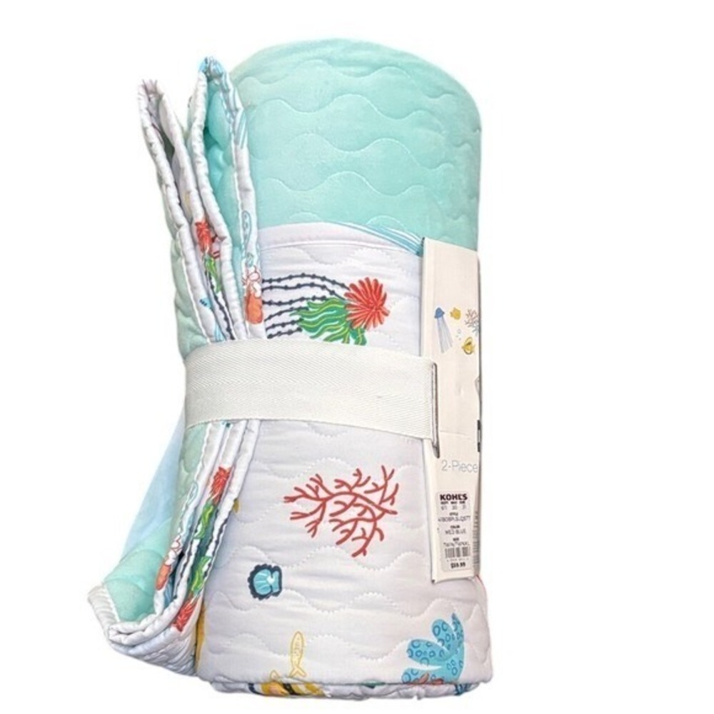 The Big One Kids Ocean Nautical 2 Piece Twin Reversible Comforter Quilt NEW - Picture 5 of 12